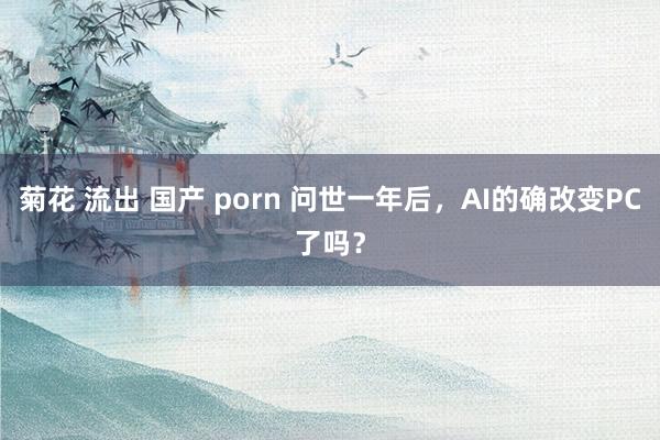 菊花 流出 国产 porn 问世一年后，AI的确改变PC了吗？